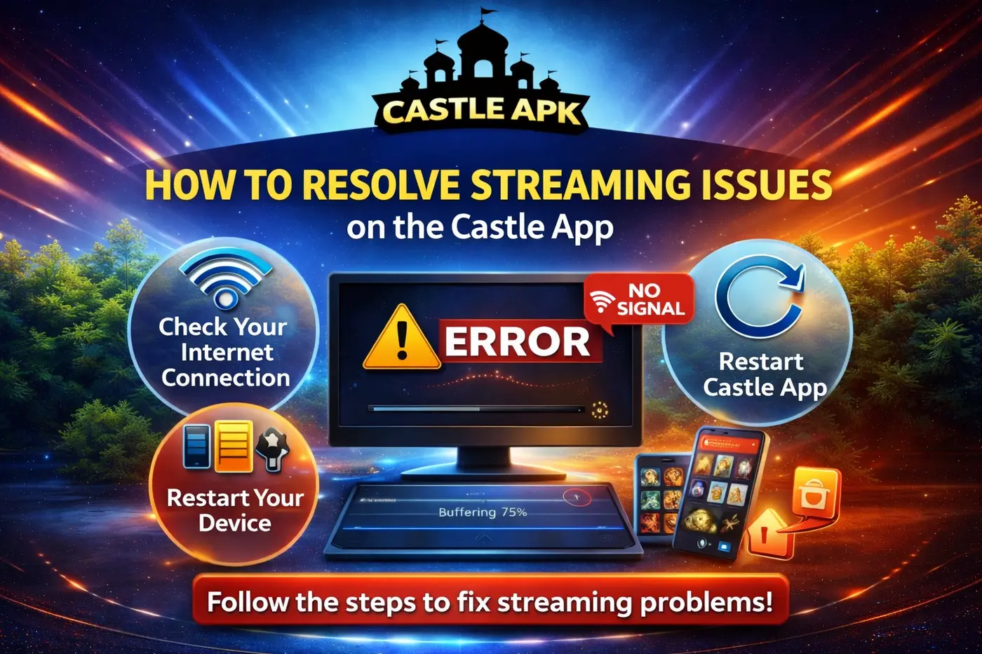 How to use Castle app — home screen, search, and playback controls